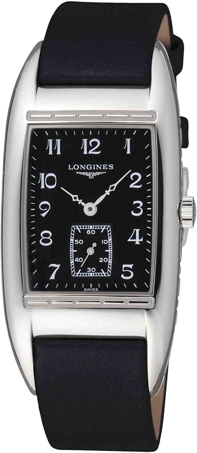 Longines Watches : L2.694.4.53.3 Black Dial Leather Band Men Watch