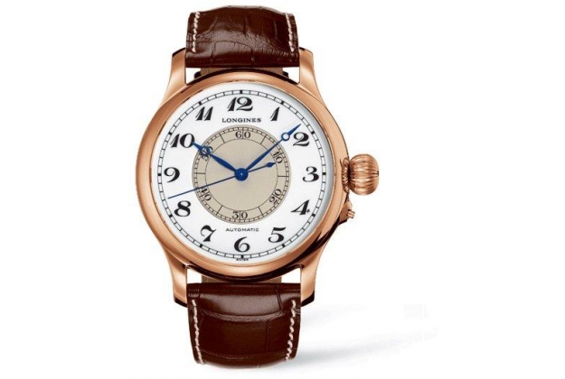 Longines Watches : L2.713.8.13.0 Automatic White Dial 18ct Rose Gold Case With Brown Leather Strap Men Watch