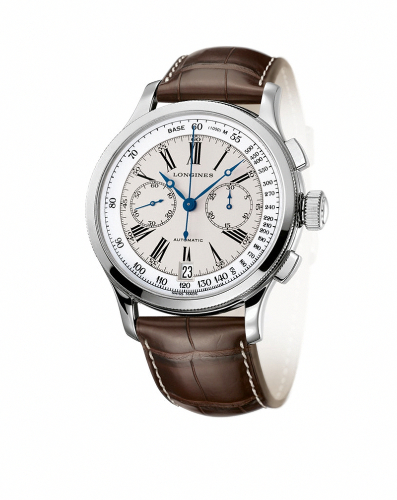 Longines Watches : L2.730.4.78.0 Automatic Chronograph Date Roman Numerals Brown Leather Men Watch