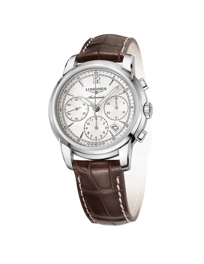 Longines Watches : L2.752.4.72.0 Automatic Chronograph Date Brown Leather Men Watch