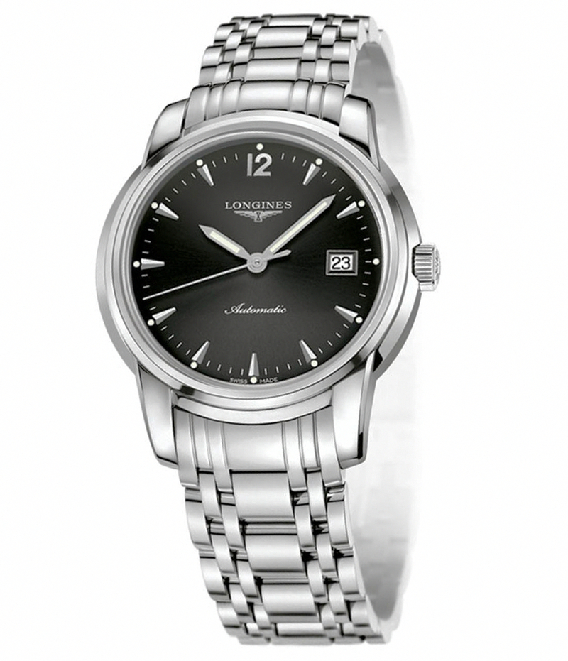 Longines Watches : L2.763.4.52.6 Automatic Black Dial Stainless Steel Men Watch