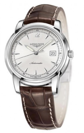 Longines Watches : L2.766.4.79.0 Automatic Silver Dial Date Brown Leather Men Watch