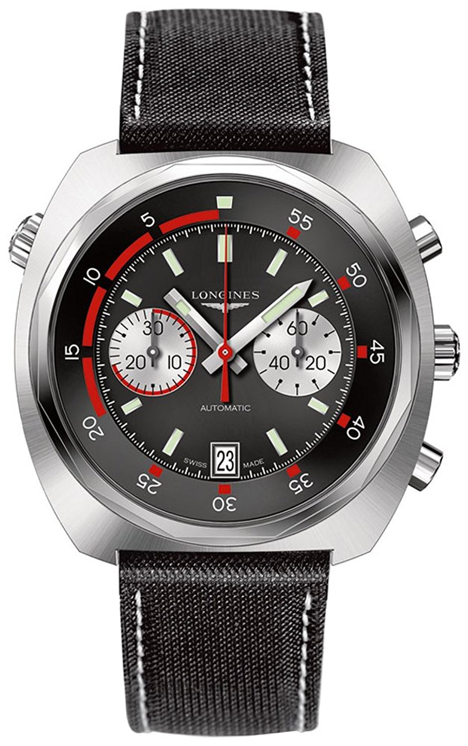 Longines Watches : L2.796.4.52.0 Black Dial Stainless Steel Men Watch
