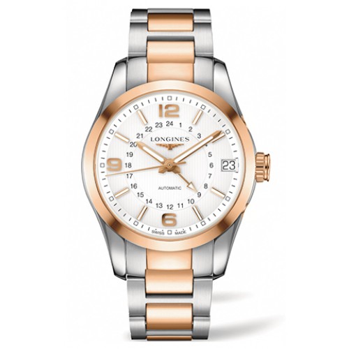 Longines Watches : L2.799.5.76.7 Automatic Analog Date 18ct Rose Gold and Stainless Steel Men Watch