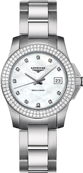 Longines Watches : L3.258.0.87.6 Quartz Diamond Dial Diamond Bezel Stainless Steel Women Watch