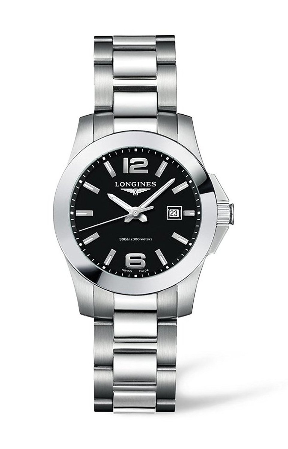 Longines Watches : L3.277.4.58.6 Black Dial Stainless Steel Plated Women Watch