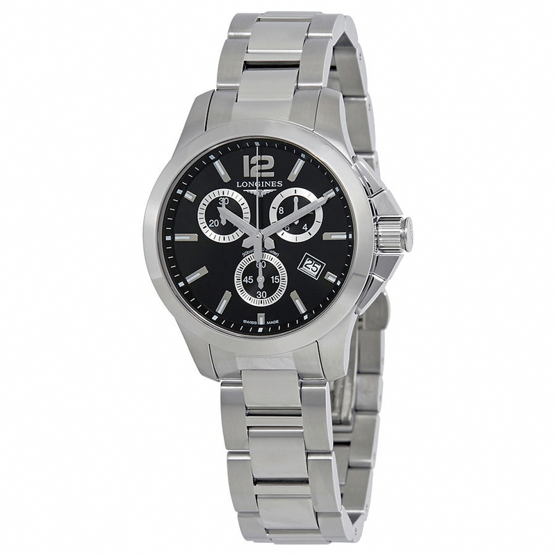 Longines Watches : L3.379.4.56.6 Quartz Chronograph Date Stainless Steel Women Watch