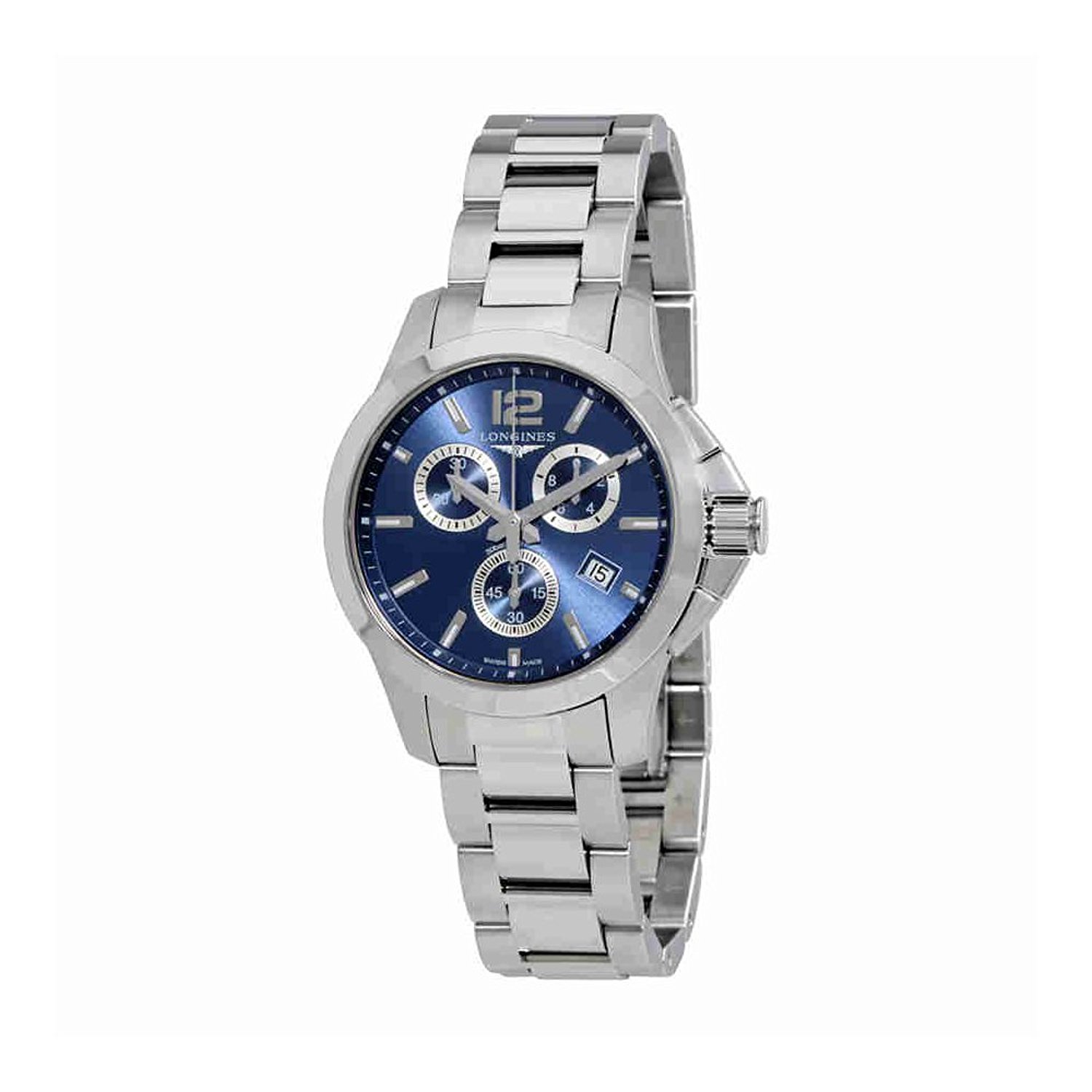 Longines Watches : L3.379.4.96.6 Blue Dial Fixed Stainless Steel Band Men Watch