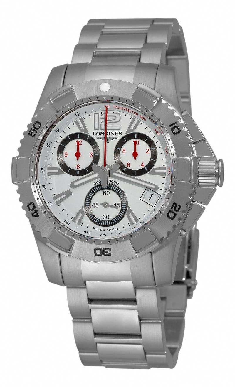 Longines Watches : L3.650.4.16.6 Quartz Chronograph Date White Dial Stainless Steel Men Watch