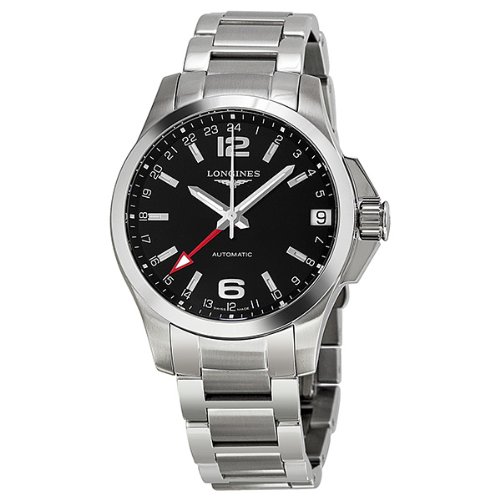 Longines Watches : L3.687.4.56.6 Automatic Black Dial Date Stainless Steel Men Watch