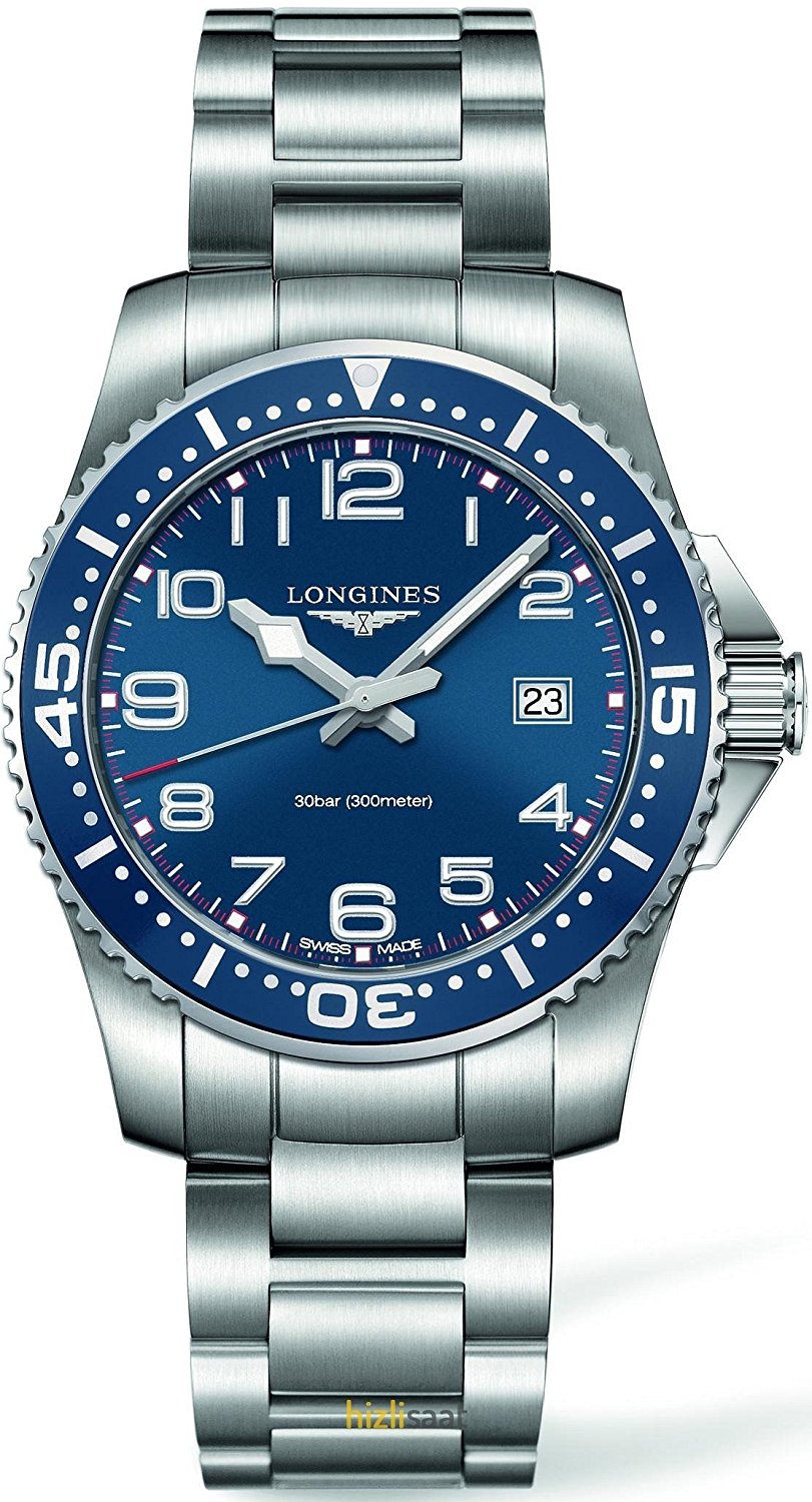 Longines Watches : L3.688.4.03.6 Blue Dial Uni-directional Rotating Band Men Watch