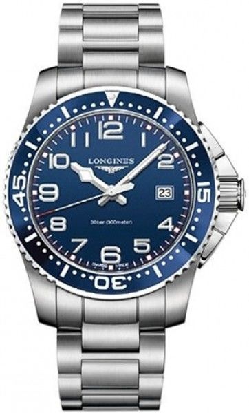 Longines Watches : L3.689.4.03.6 Quartz Blue Dial Date Stainless Steel 41mm Men Watch