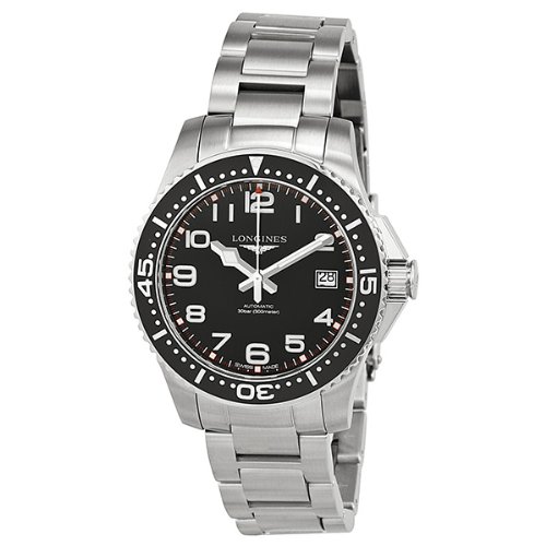 Longines Watches : L3.694.4.53.6 Automatic Black Dial Date Stainless Steel Men Watch