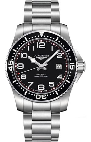 Longines Watches : L3.695.4.53.6 Automatic Black Dial Date Stainless Steel Men Watch