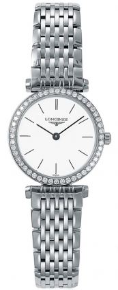 Longines Watches : L4.241.0.12.6 Quartz Polished Stainless Steel White Dial Polished Stainless Steel Band Women Watch
