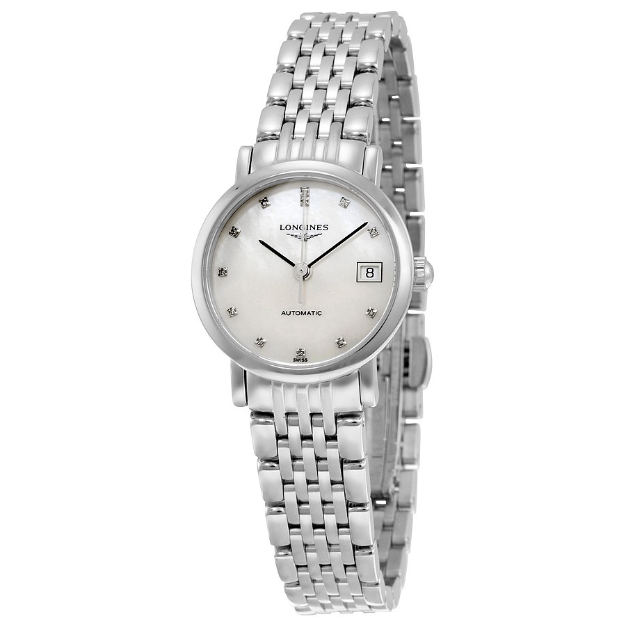 Longines Watches : L4.309.4.87.6 White Mother Of Pearl Automatic Women Watch