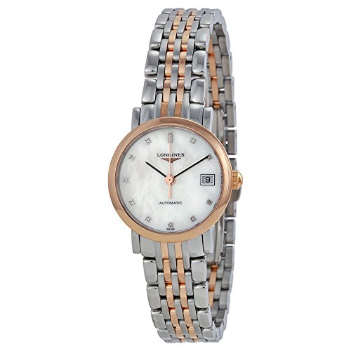 Longines Watches : L4.309.5.87.7 Automatic Mother of Pearl Diamond Dial Date 18ct Rose Gold and Stainless Steel Women Watch