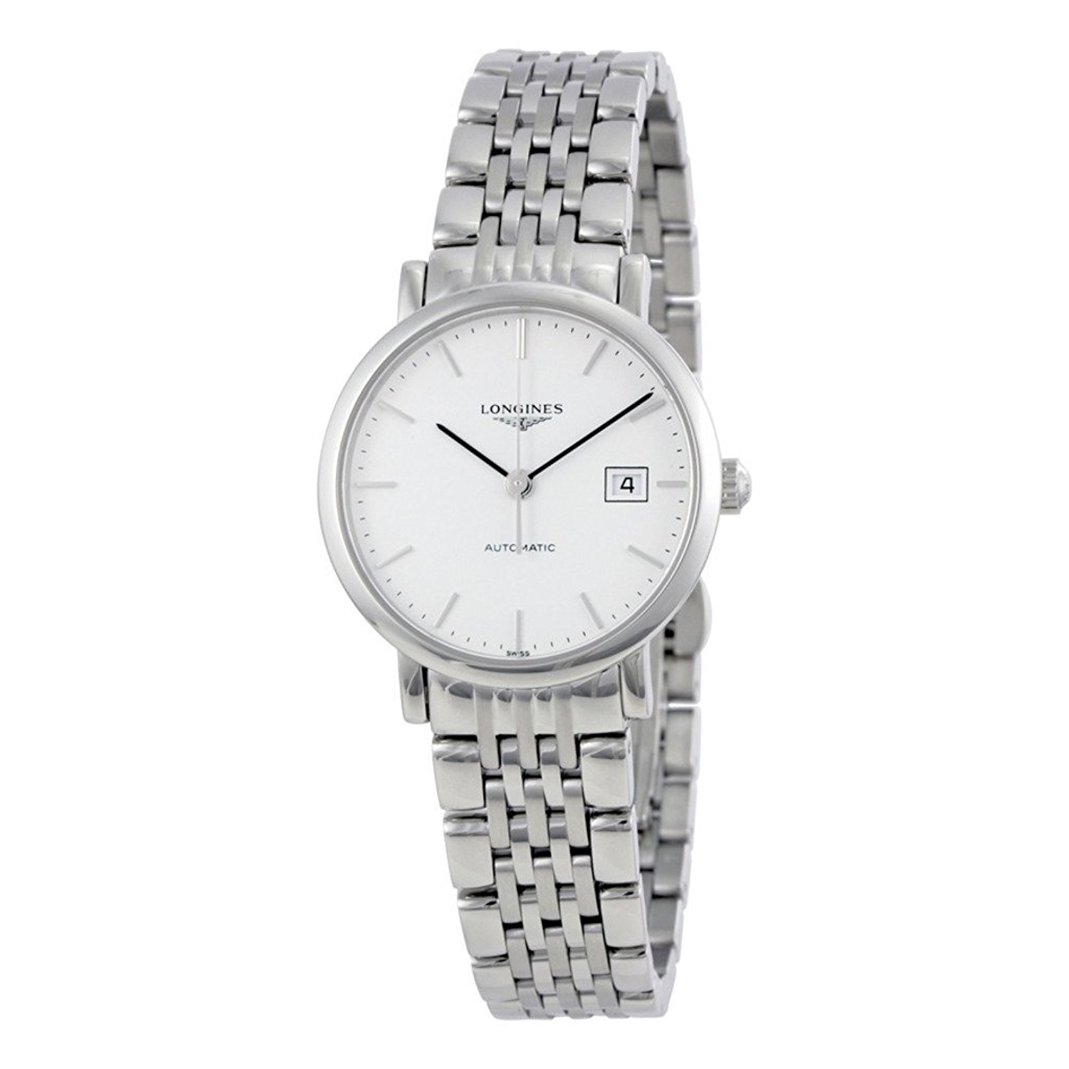 Longines Watches : L4.310.4.12.6 White Dial Stainless Steel Band Women Watch
