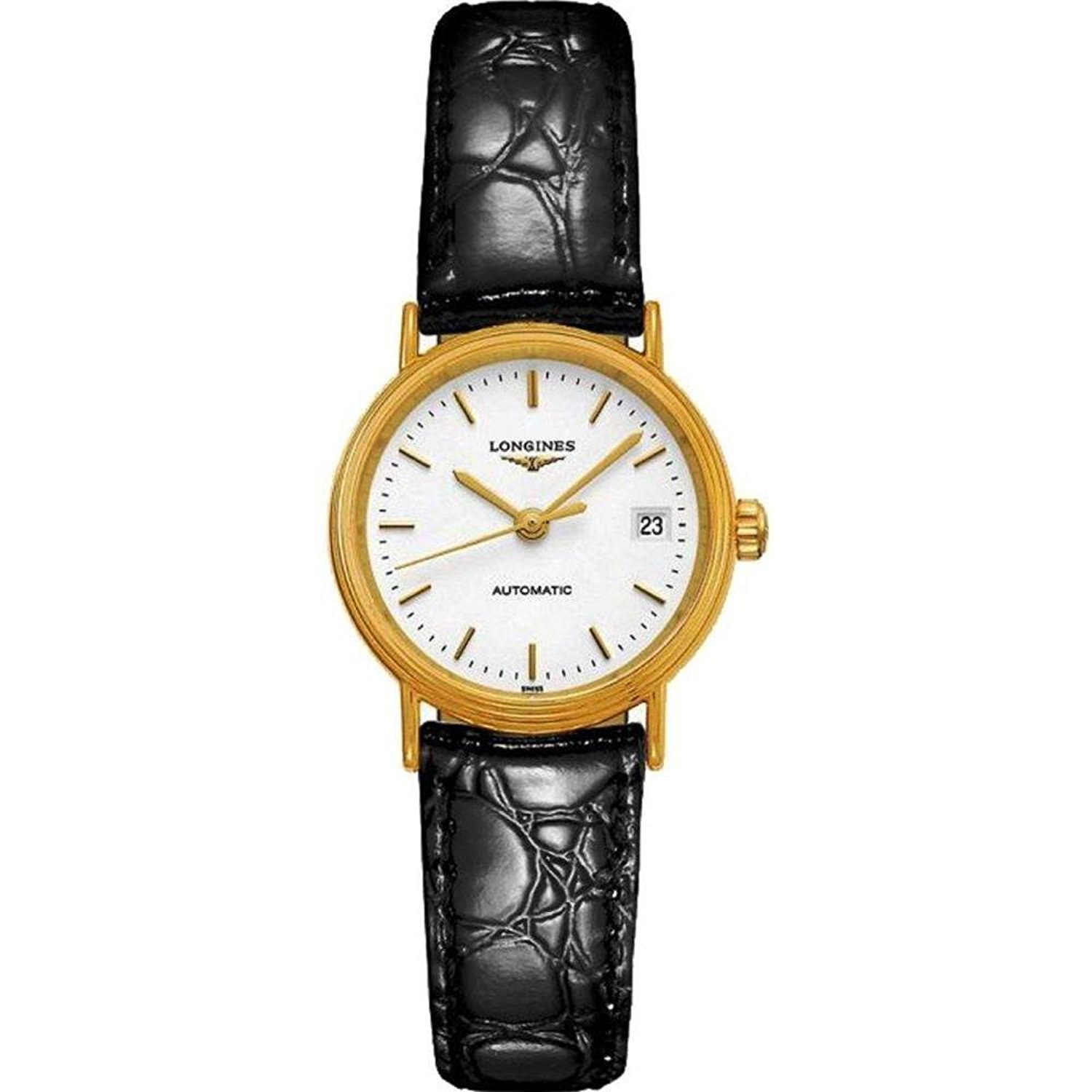 Longines Watches : L4.321.2.12.2 White Dial Leather Band Men Watch