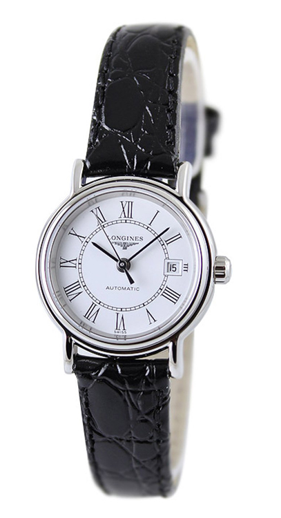 Longines Watches : L4.321.4.11.2 Automatic Analog Date Black Leather Women Watch