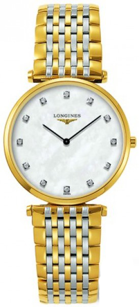 Longines Watches : L4.512.2.87.7 Quartz Mother of Pearl Diamond Dial Two Tone Stainless Steel Women Watch