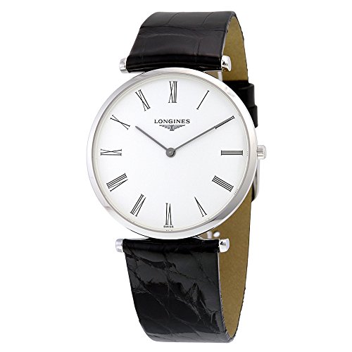 Longines Watches : L4.755.4.11.2 Quartz Roman Numerals Dial Black Leather Men Watch