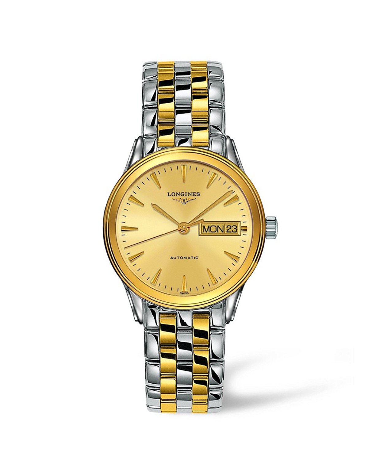Longines Watches : L4.799.3.32.7 Gold Dial Stainless Steel And Pvd Band Men Watch