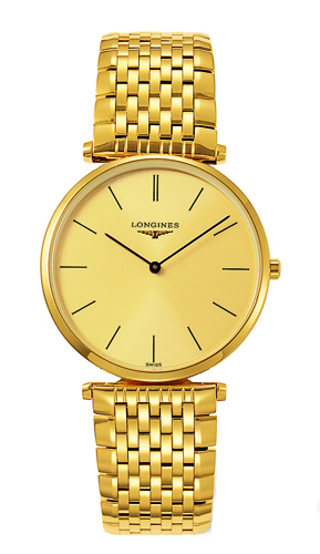 Longines Watches : L4.800.2.32.8 Quartz Gold Dial Gold Tone Stainless Steel Men Watch