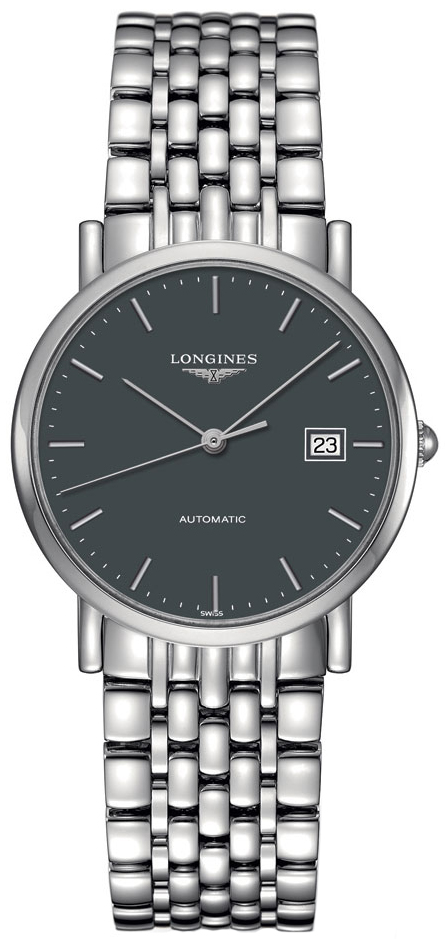 Longines Watches : L4.809.4.72.6 Automatic Gray Dial Date Stainless Steel Men Watch