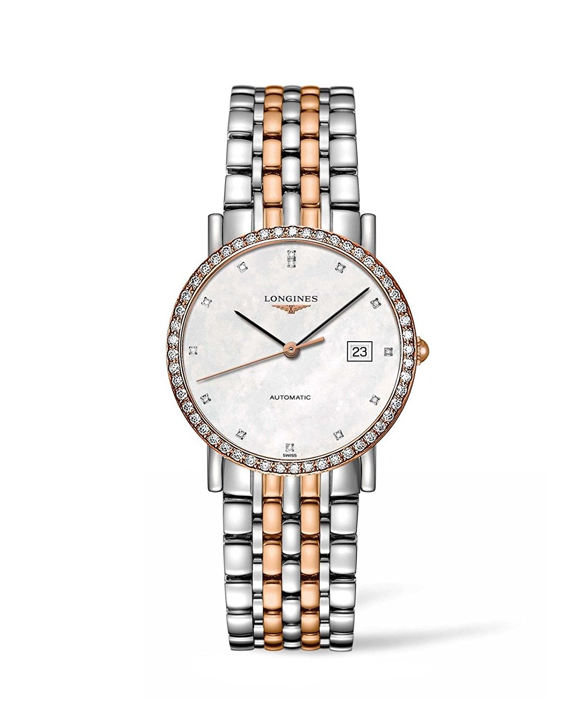 Longines Watches : L4.809.5.88.7 Mother Of Pearl Dial Rose Gold Band Women Watch