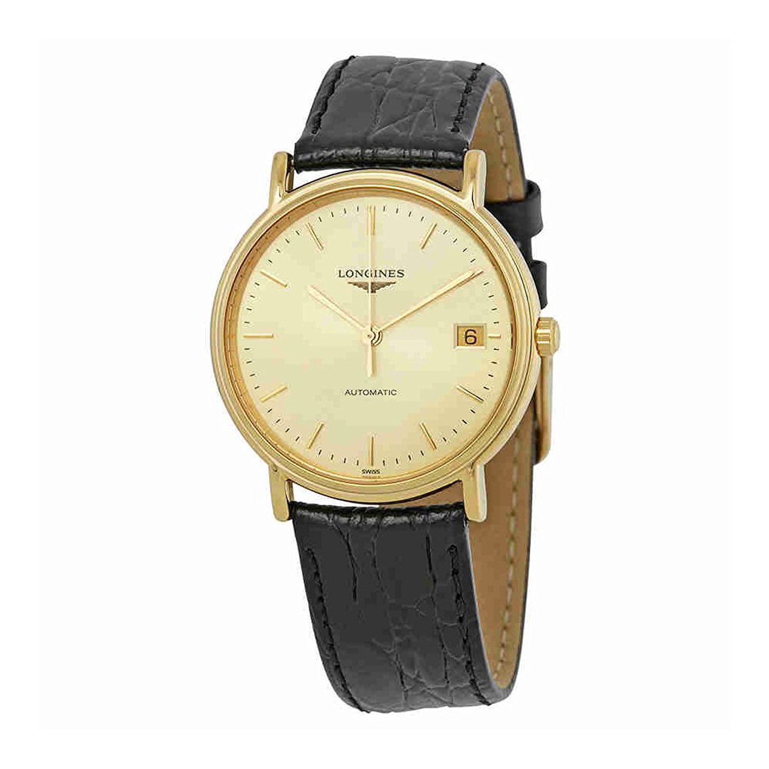 Longines Watches : L4.821.2.32.2 Gold Dial Fixed Gold Pvd Band Men Watch