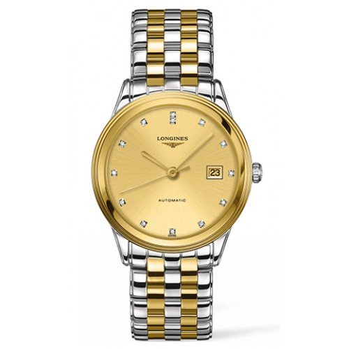 Longines Watches : L4.874.3.37.7 Gold Dial Fixed Gold Pvd Band Men Watch