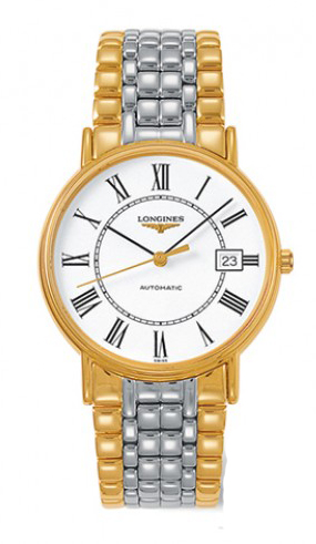 Longines Watches : L4.921.2.11.7 Automatic White Dial Roman Numerals Date Two Tone Stainless Steel Men Watch