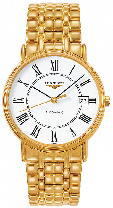 Fake AAA Longines Watches : L4.921.2.11.8 Automatic Roman Numerals Dial Date Gold Tone Stainless Steel Men Watch Watch