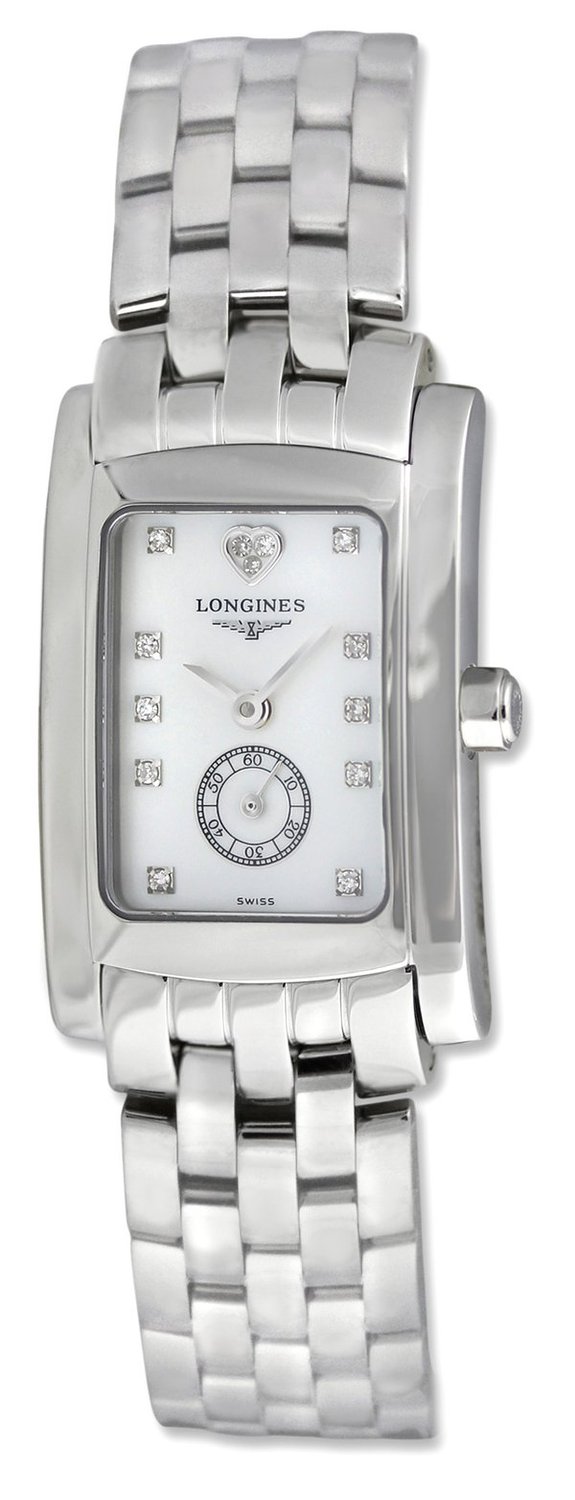 Longines Watches : L5.155.4.94.6 Dolcevita White-Pearl-Diamonds Swiss Quartz Women Watch