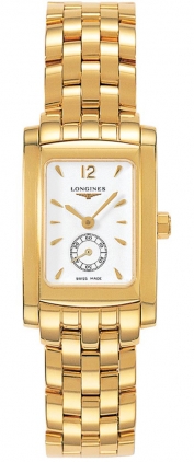 Longines Watches : L5.155.6.16.6 Quartz 18kt Yellow Gold White With Seconds Sub At 6 Dial Polished 18kt Yellow Gold Band Women Watch