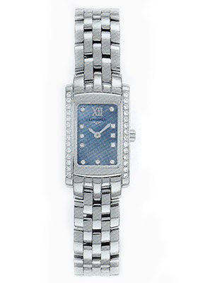 Longines Watches : L5.158.0.83.6 Blue Mother-of-pearl Dial 11 Diamonds Dial Stainless Steel Bezel Band Women Watch