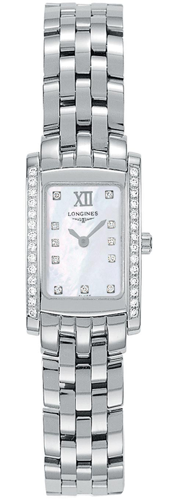 Longines Watches : L5.158.0.84.6 Quartz Mother of Pearl Diamonds Dial Diamonds Bezel Stainless Steel Women Watch