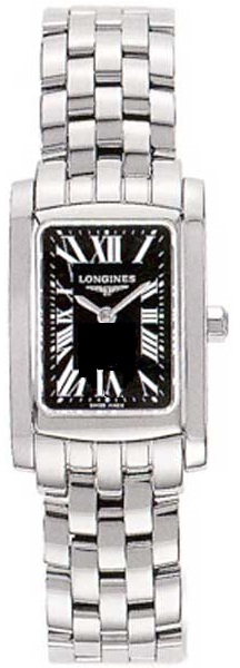 Longines Watches : L5.158.4.76.6 Quartz Polished Stainless Steel Black Dial Polished Stainless Steel Band Women Watch