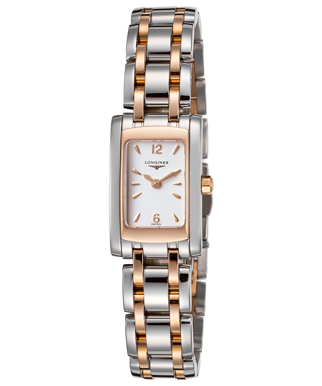 Longines Watches : L5.158.5.18.7 Quartz Stainless Steel And Rose Gold Bracelet Band Women Watch