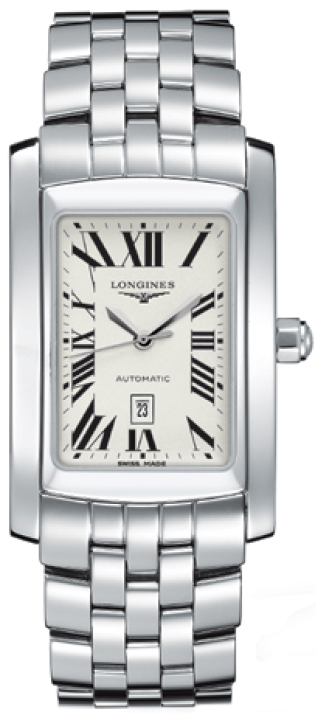 Longines Watches : L5.688.4.71.6 Automatic Polished Stainless Steel White With Date At 6 Dial Polished Stainless Steel Band Men Watch