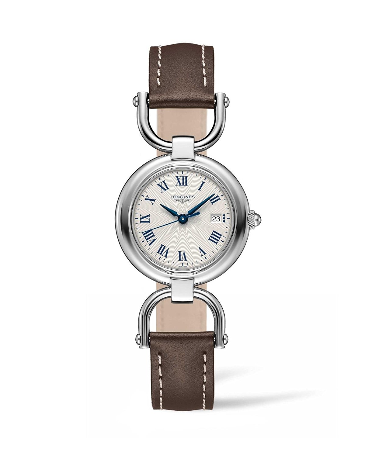 Longines Watches : L6.131.4.71.2 Quartz Roman Numerals Dial Brown Leather Women Watch