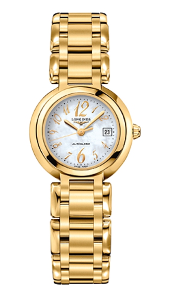 Longines Watches : L8.111.6.83.6 Automatic Mother of Pearl Dial Date 18ct Gold Women Watch