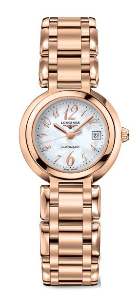 Longines Watches : L8.111.8.83.6 Automatic Mother of Pearl Dial Date 18ct Rose Gold Women Watch