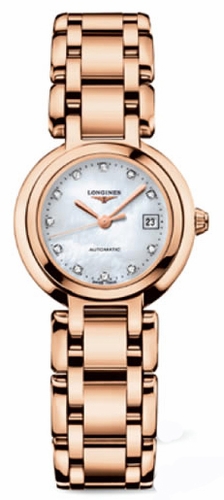 Longines Watches : L8.111.8.87.6 Automatic 18kt Rose Gold Diamond/mother Of Pearl Dial 18kt Rose Gold Band Women Watch