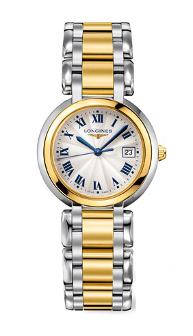 Longines Watches : L8.112.5.91.6 Quartz Silver Dial Roman Numerals Date Stainless Steel 18ct Gold Women Watch