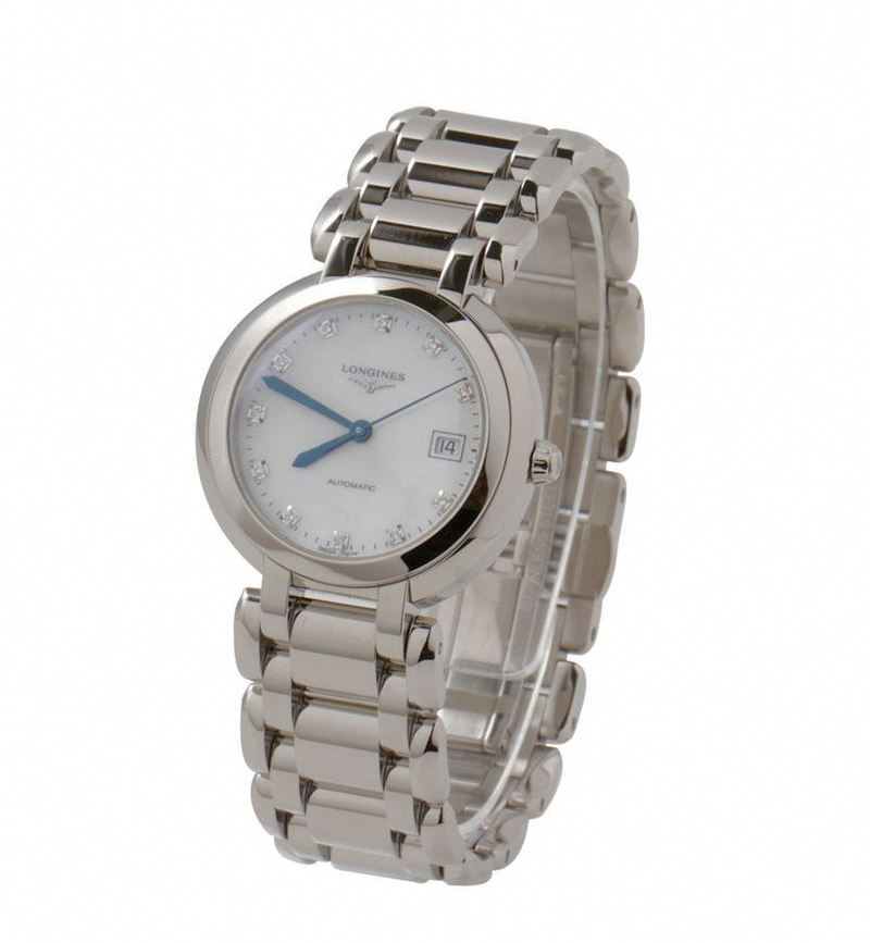 Longines Watches : L8.113.4.87.6 Automatic Mother of Pearl Diamonds Dial Date Stainless Steel Women Watch