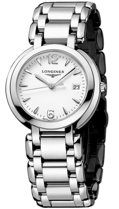 Longines Watches : L8.114.4.16.6 Quartz Stainless Steel White Dial Stainless Steel Band Women Watch