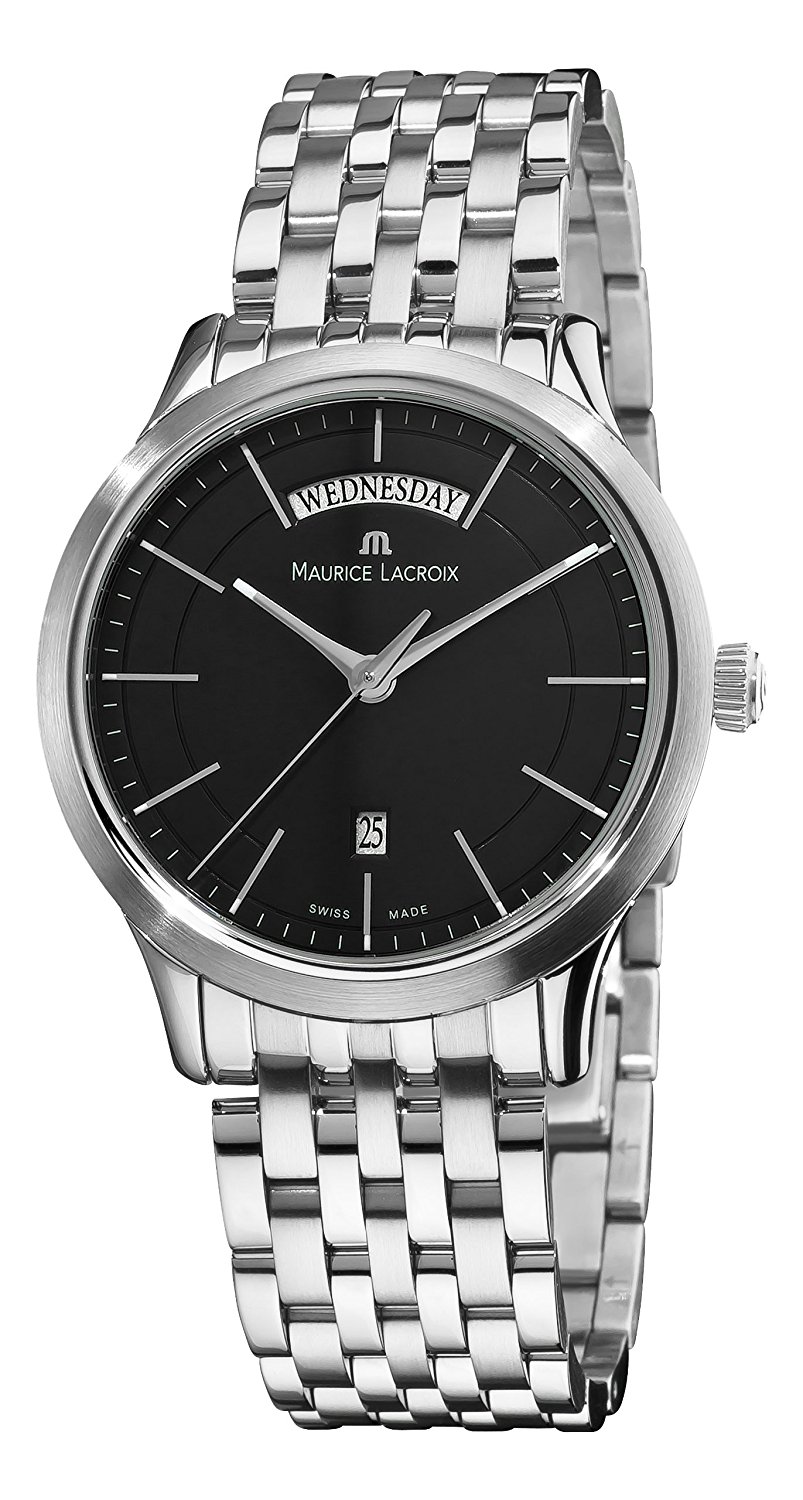 Maurice Lacroix Watches : LC1007-SS002330 Black Dial Stainless Steel Men Watch