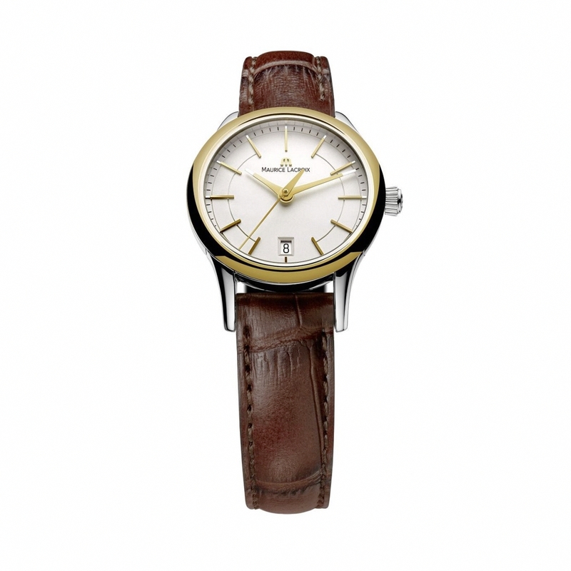 Maurice Lacroix Watches : LC1113-PVY11-130 Quartz Date Brown Leather Women Watch
